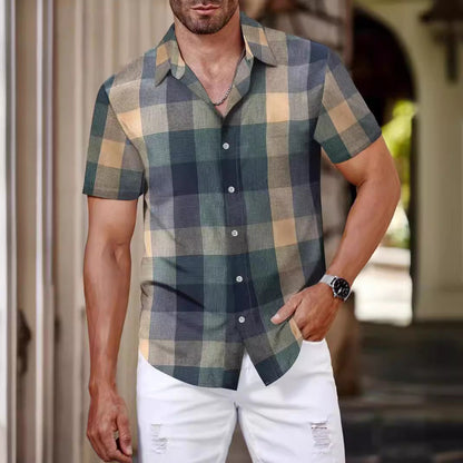 Herren Kurzarmhemd Kariert Modern Slim Fit - BerlinGlamour