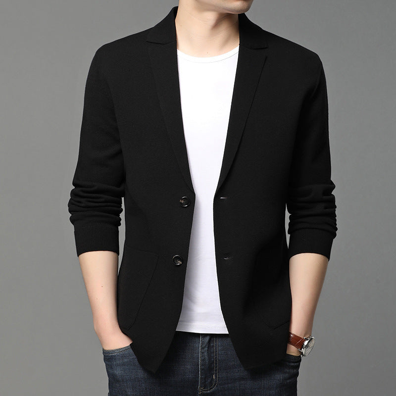 Herren Strickjacke Modern mit Knöpfen und Taschen