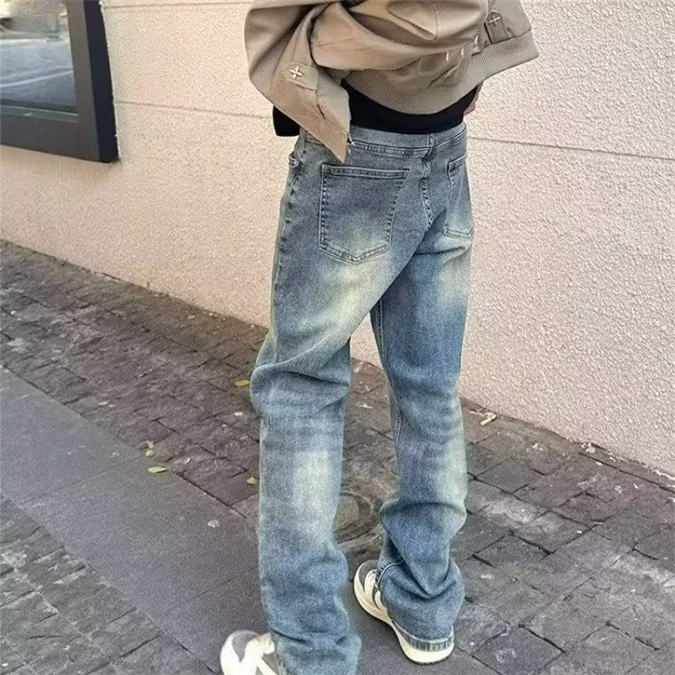 Herren High-Waist Jeans Used-Look Lässig Comfort