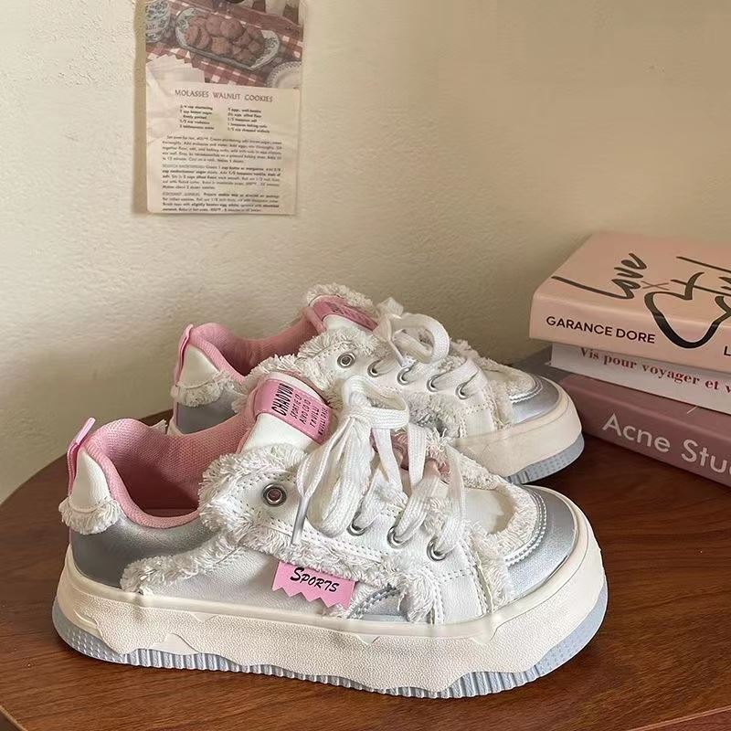 Damen Sneaker Trendy Hoher Komfort Modisch Weiß