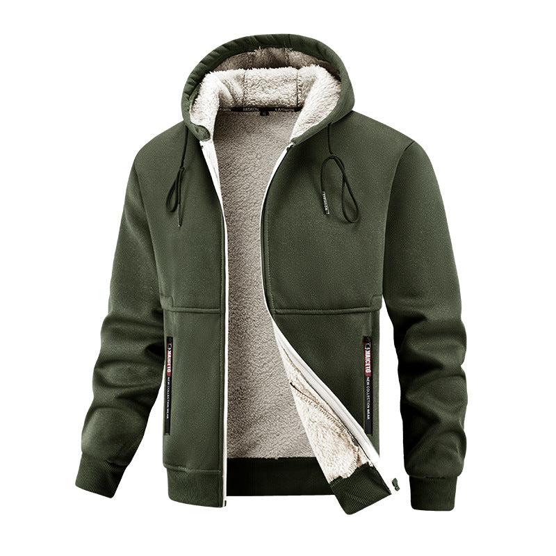 Herren Kapuzenjacke Warm Kuschelig Taschen - BerlinGlamour