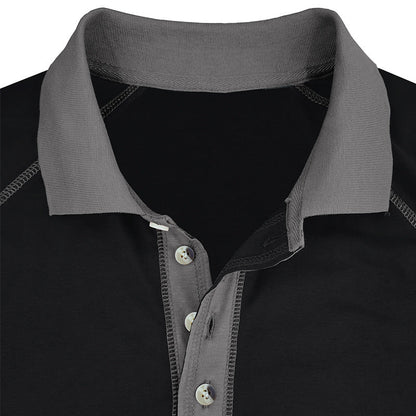 Herren Langarmshirt Modern mit Knopfleiste und Schmalkragen