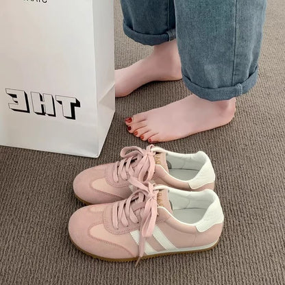 Damen Sneaker Sportlich Atmungsaktiv Mesh Weiße Sohle