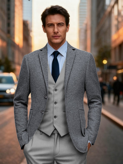 Herren Blazer Einreihig Klassisch Slim Fit