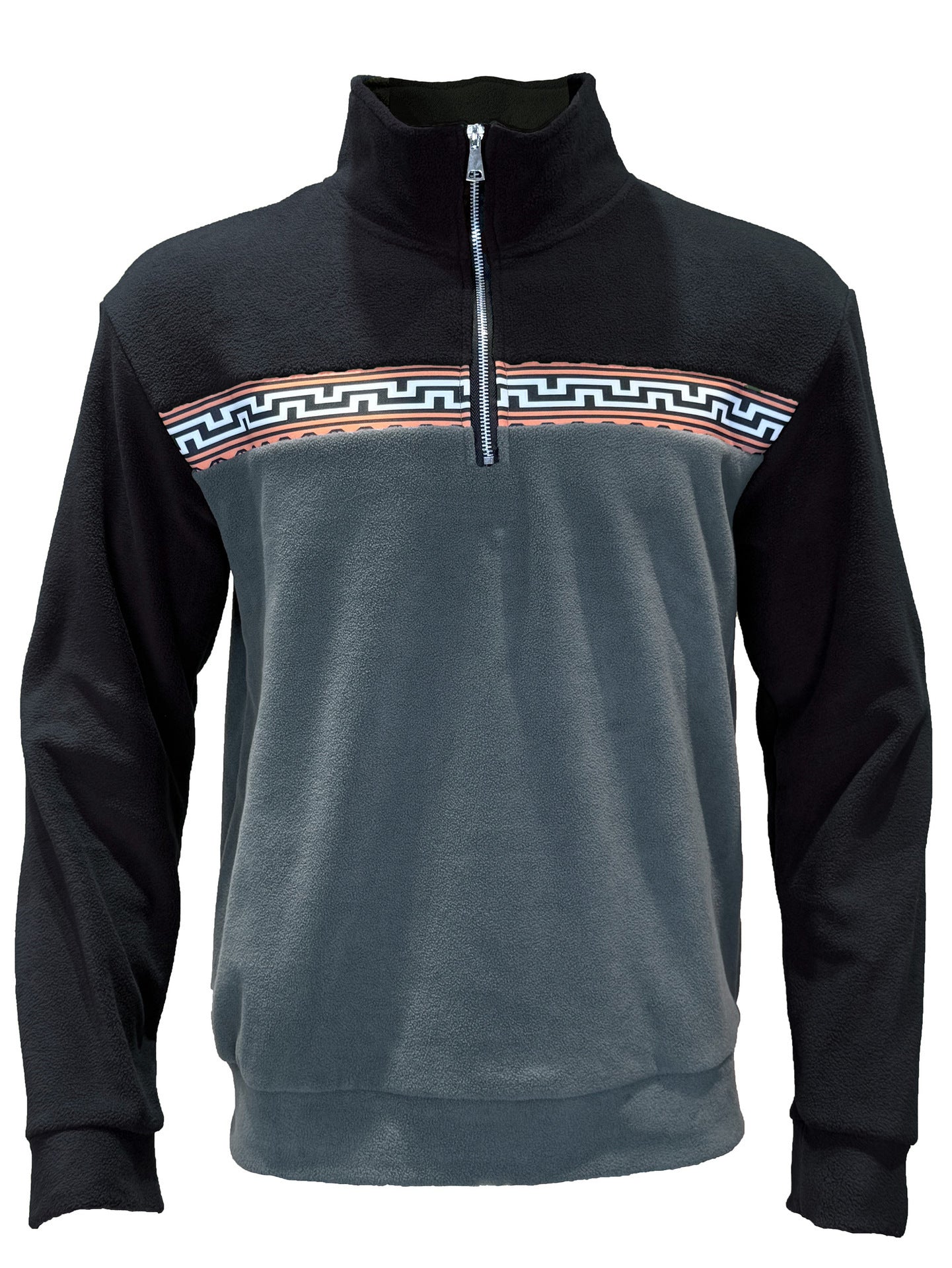 Herren Fleece-Pullover Stehkragen Modern Farbig