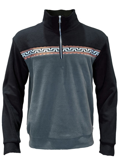 Herren Fleece-Pullover Stehkragen Modern Farbig