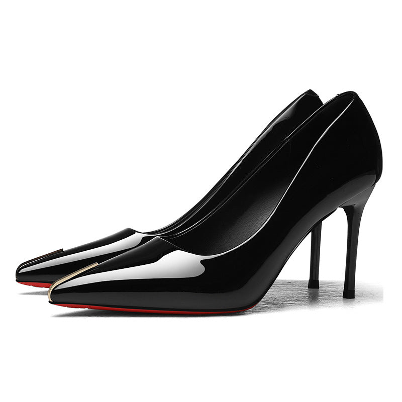 Damen High Heels Spitze Glänzend Elegant Schuhe