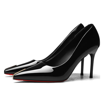 Damen High Heels Spitze Glänzend Elegant Schuhe
