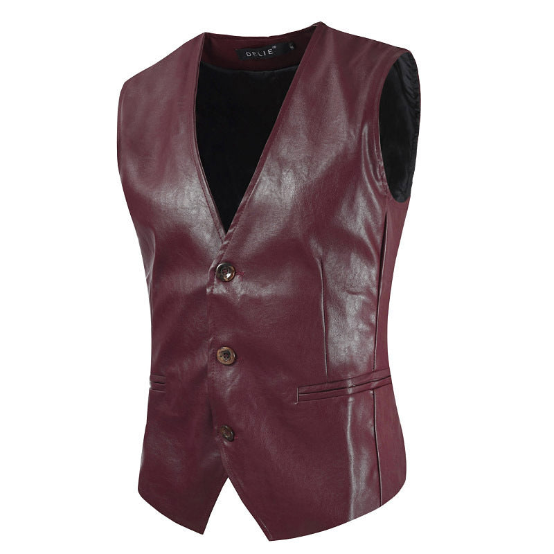 Lederweste Herren Ärmellos Elegant Lederschutz
