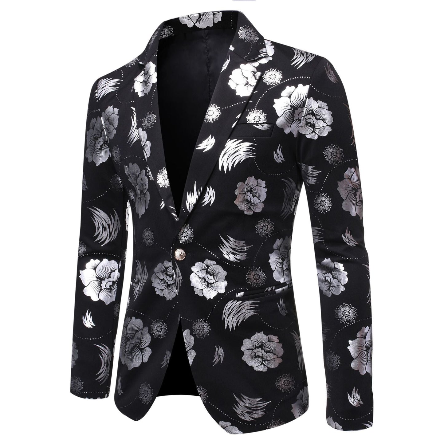 Herren Blazer Elegant Luxus Blumenmuster Modern