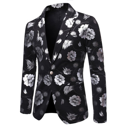 Herren Blazer Elegant Luxus Blumenmuster Modern