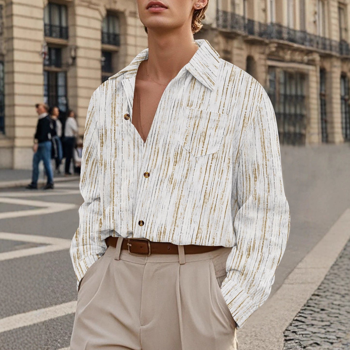 Herren Hemdbluse Moderne Gestreift