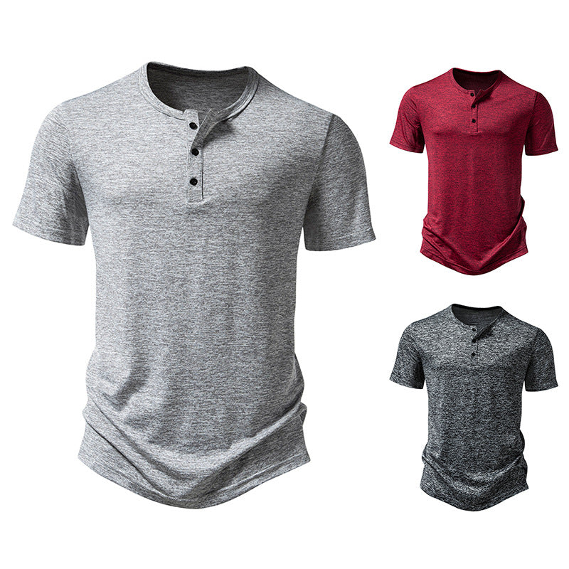 Herren Kurzarmhemd Modern Lässig Mit Knopfleiste