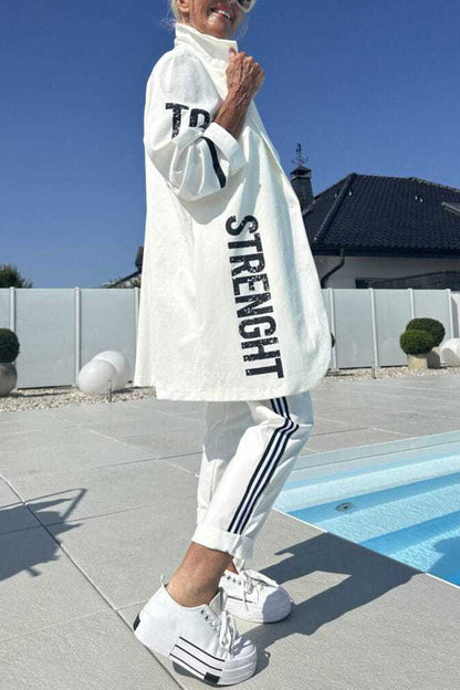 Stylischer Trenchcoat Zweiteiler Satz Damen