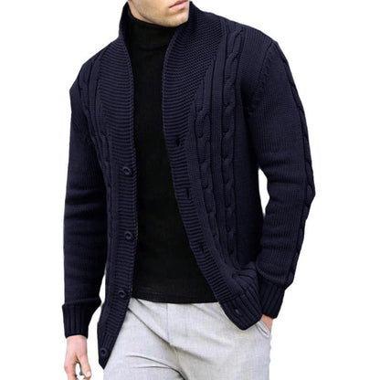 Herren Strickjacke Robust Zopfmuster Knopfverschluss Langlebig