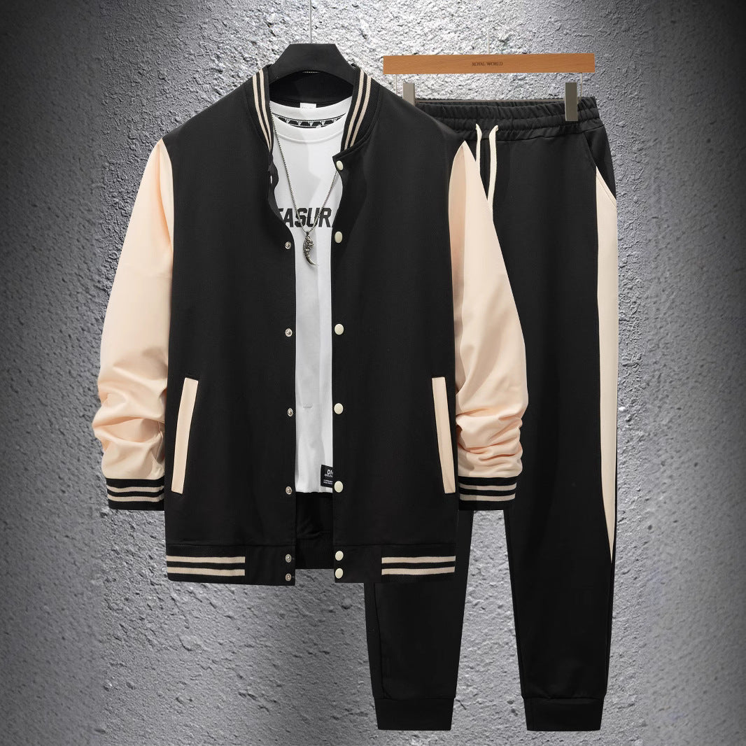 Herren Sportanzug Set Modern mit kontrastierendem Streifen Design