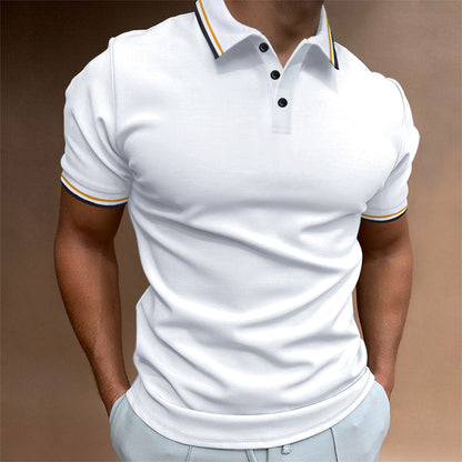 Herren Polohemd Modern Kontrastdetails Elegant