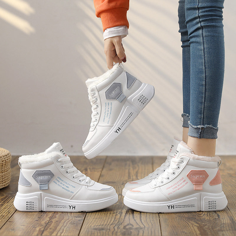 Damen Sneaker Hoch Hoher Schaft Kuschelig Trendig