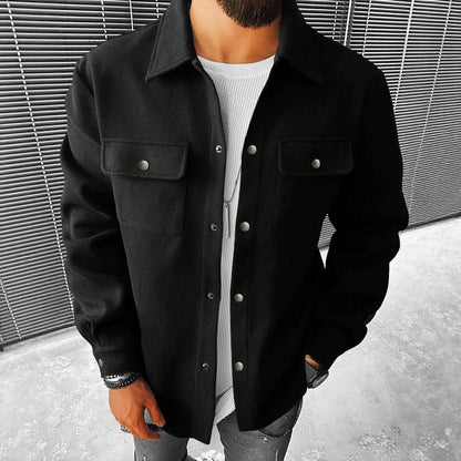 Herren Jacke Modern Stilvoll Outerwear Schwarz