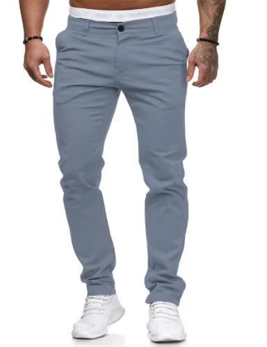 Herren Slim-Fit Chino Hose Elastisch Mit Taschen