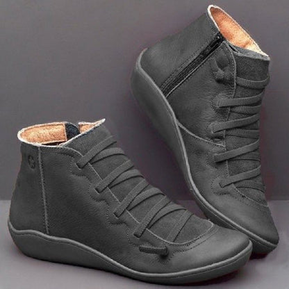 Damen Stiefeletten Modisch Weiches Leder