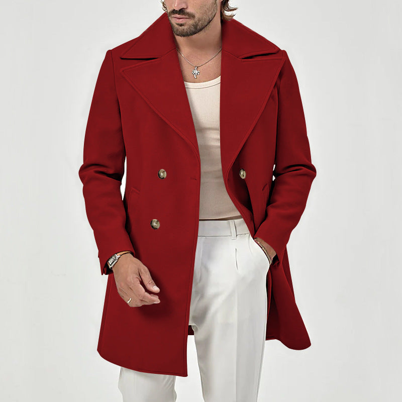 Herren Mantel Elegant Doppelt Gefüttert Berlin Stil