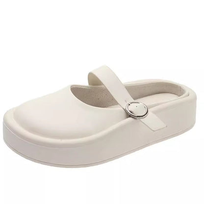Damenschuhe Plateau Pantoletten Komfortabel Weite Einstellbar