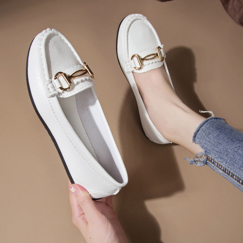 Damen Mokassinschuhe Gold Dekorative Pantoletten