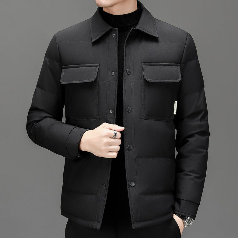 Herren Steppjacke Isoliert Warme Winterjacke Mit Taschen