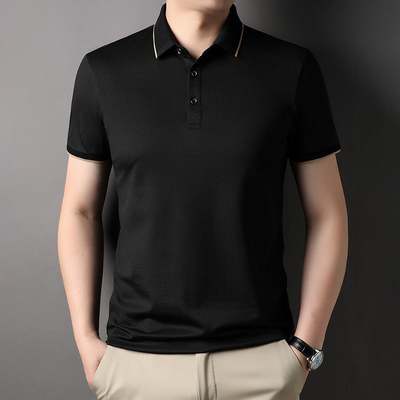 Herren Poloshirt Fein Piqué Kragen Kontrast Modern - BerlinGlamour
