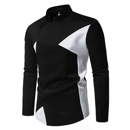 Herren Hemd Moderne Asymmetrisch Knopfdesign Elegant