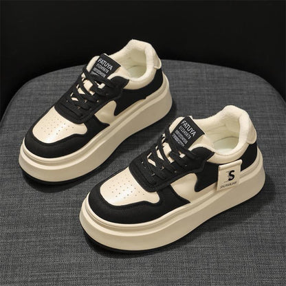 Damen Sneaker Plateau Bequem Atmungsaktiv Sportlich