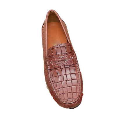 Herren Mokassin Krokodilleder Schwarz Elegant