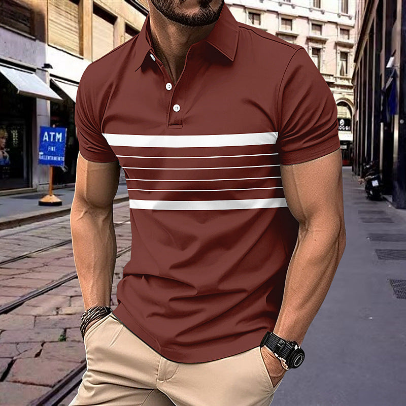 Herren Poloshirt Sportlich Streifenmuster Modern Berlin - BerlinGlamour
