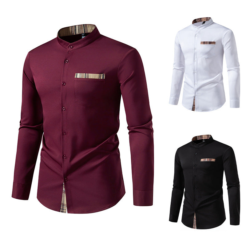 Herren Hemd Langarm Kariert Elegantes Businesshemd