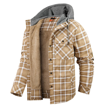 Herren Flanelljacke Weich Warm Mit Futter