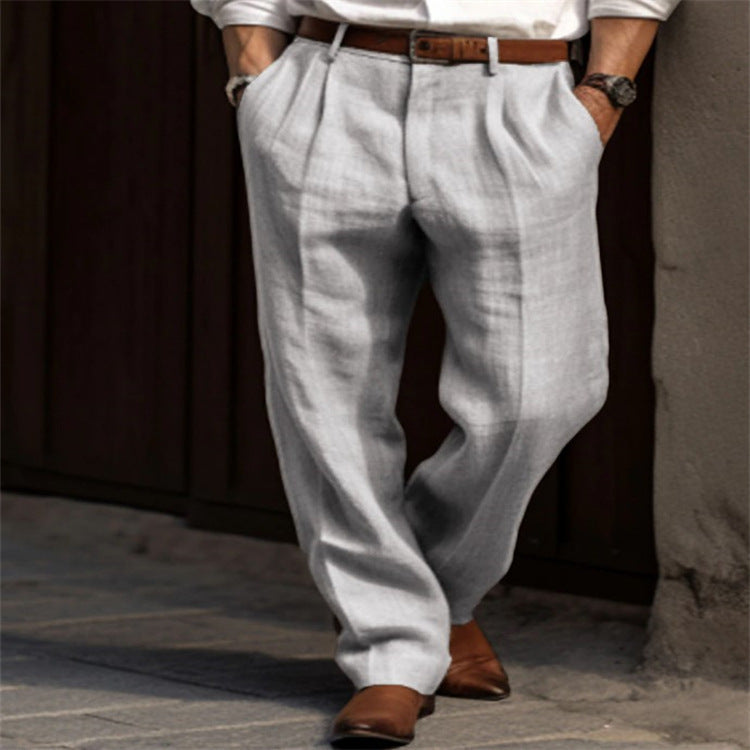 Herren Leinenhose Elegant Bequem Mit Komfortpassform