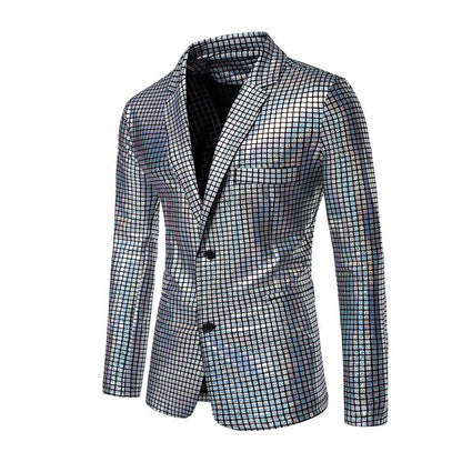 Herren Paillettenblazer Glitzer Effekt Modern Design
