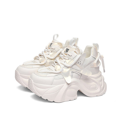Damensport-Sneaker Laufschuhe mit dicker Sohle atmungsaktiv
