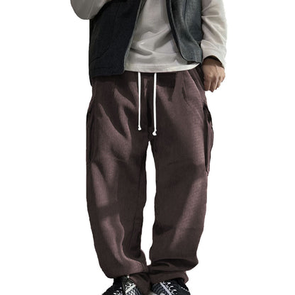 Herren Cargo-Hose Mit Seitentaschen Elastischer Bund Modern