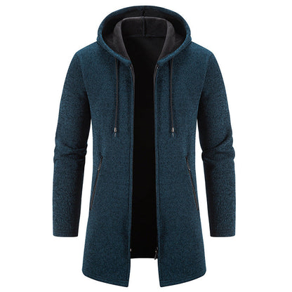 Herren Fleecejacke Kapuze Reißverschluss Taschen Sportlich