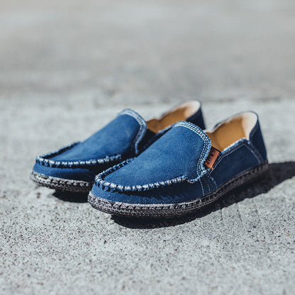 Damen Slip-On Schuhe Denim Blau Bequem