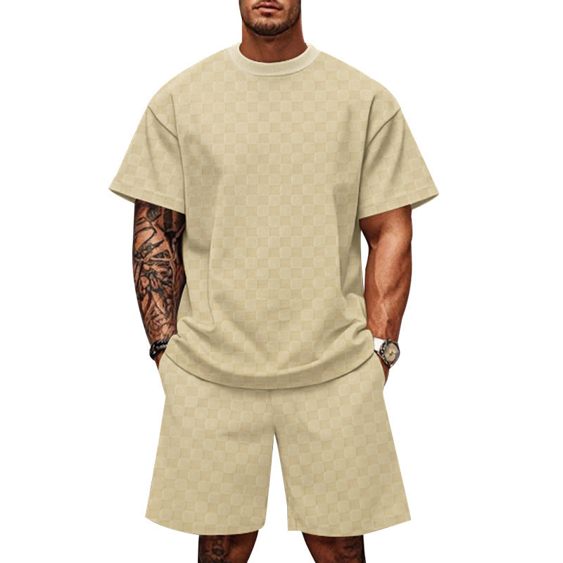 Herren Sport Set Kurzarm T-Shirt und Shorts Leichtathletik