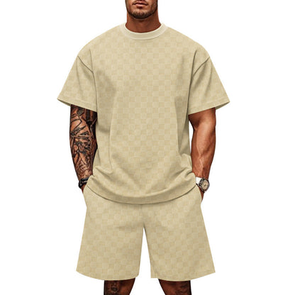 Herren Sport Set Kurzarm T-Shirt und Shorts Leichtathletik