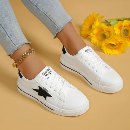 Damen Sneaker Sternenmuster Sportlich Komfortabel
