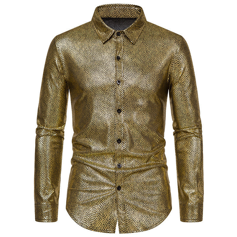 Herren Hemd Modern Elegant mit Glanzstoff