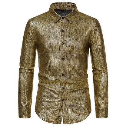 Herren Hemd Modern Elegant mit Glanzstoff