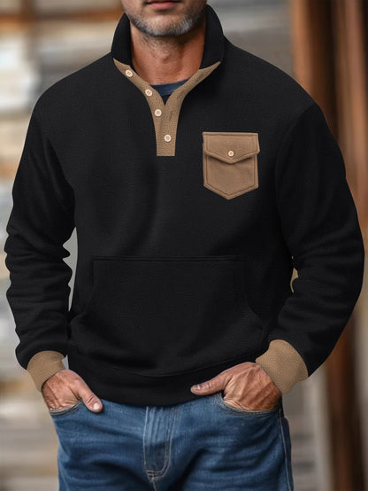 Herren Pullover Lässig mit Brusttasche Modern