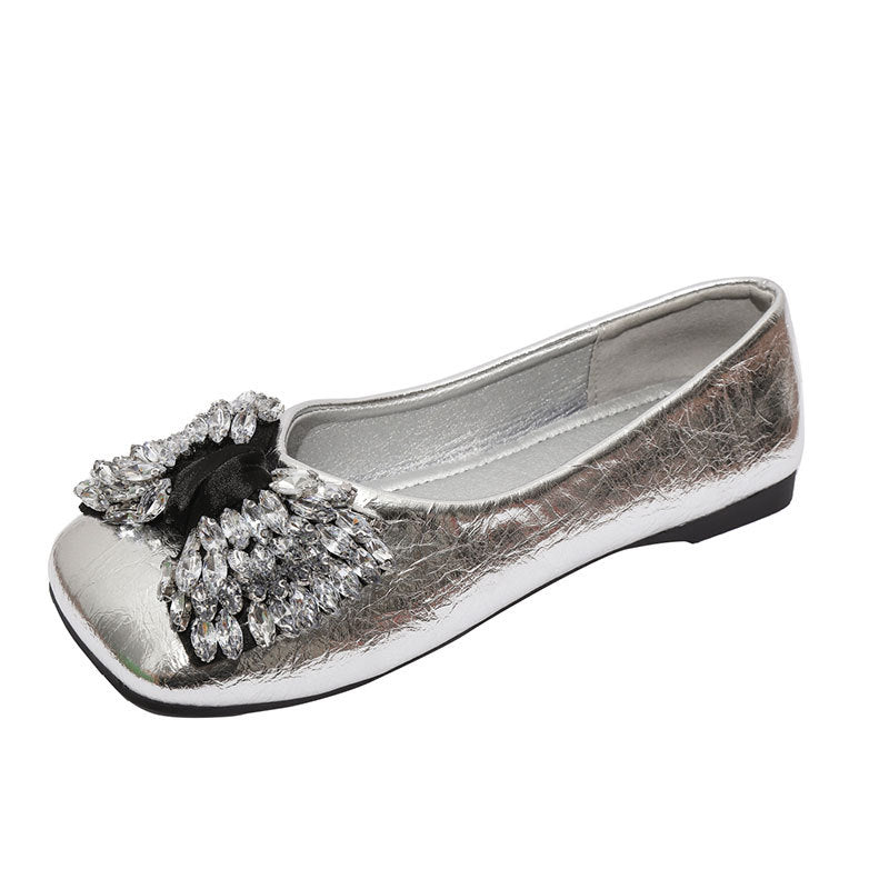 Damen Ballerinas Elegant mit Strasssteinen Glitzer