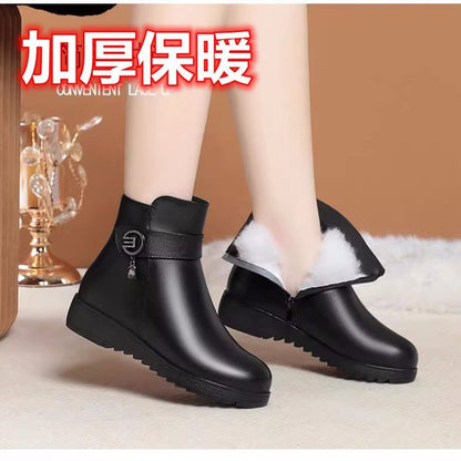 Damen Stiefeletten Warm Winterlich Mit Klappverschluss